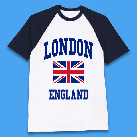 London England Flag Great Britain United Kingdom Uk Union Jack Souvenir British Flag Baseball T Shirt