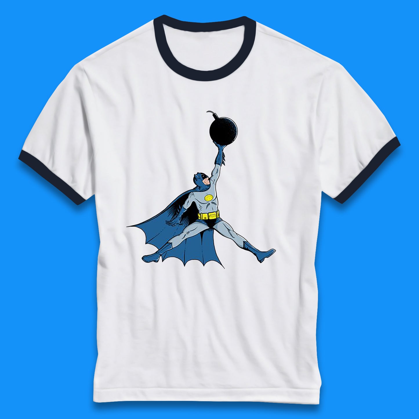 Superhero Batman Jordan Spoof DC Comics Action Adventure Movie Character Ringer T Shirt