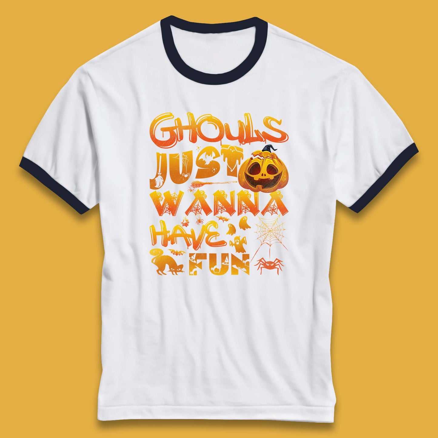 Ghouls Just Wanna Have Fun Halloween Disco Ghost Ghouls Night Out Spooky Season Ringer T Shirt