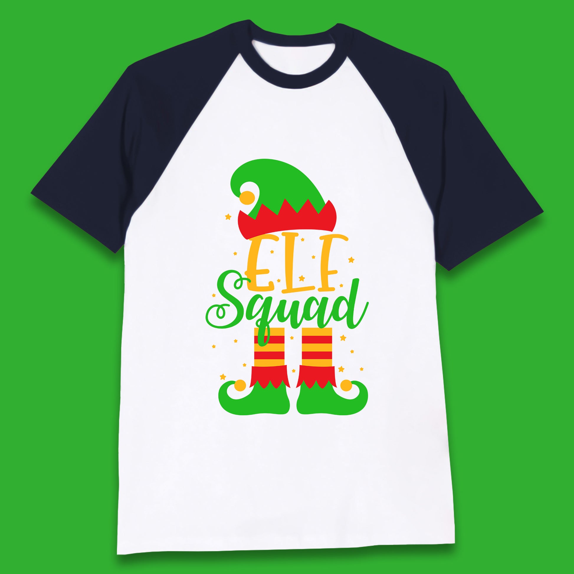 christmas elf squad baseball t shirt