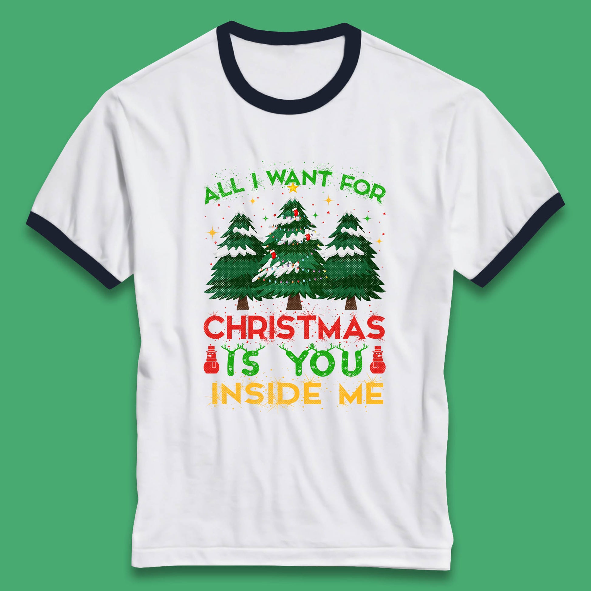 christmas tree ringer t shirt