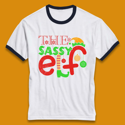 The Sassy Elf Christmas Ringer T-Shirt