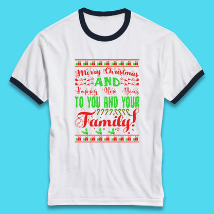 merry christmas family ringer t shirt