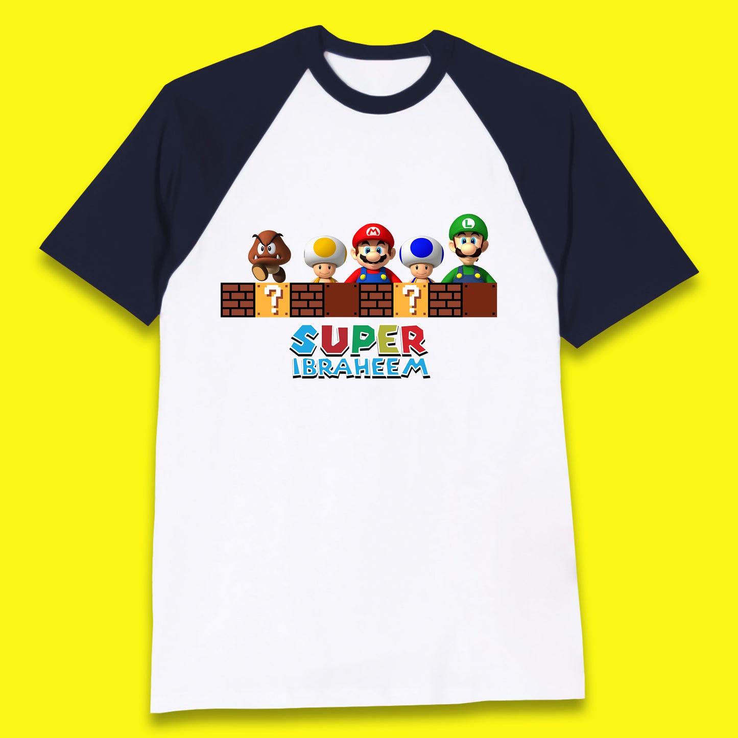 Personalised Super Mario Game Series Your Name Mario Bros Luigi Toad Mega Goomba Mario Baseball T Shirt