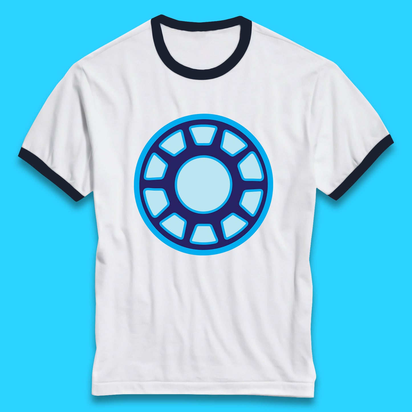 Iron Man Logo Superhero Iron Man ARC Reactor Hook Loop Tactics Morale Tony Stark Avengers Movie Ringer T Shirt