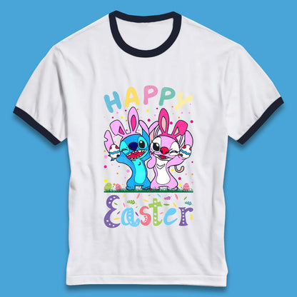 Happy Easter Stitch Ringer T-Shirt