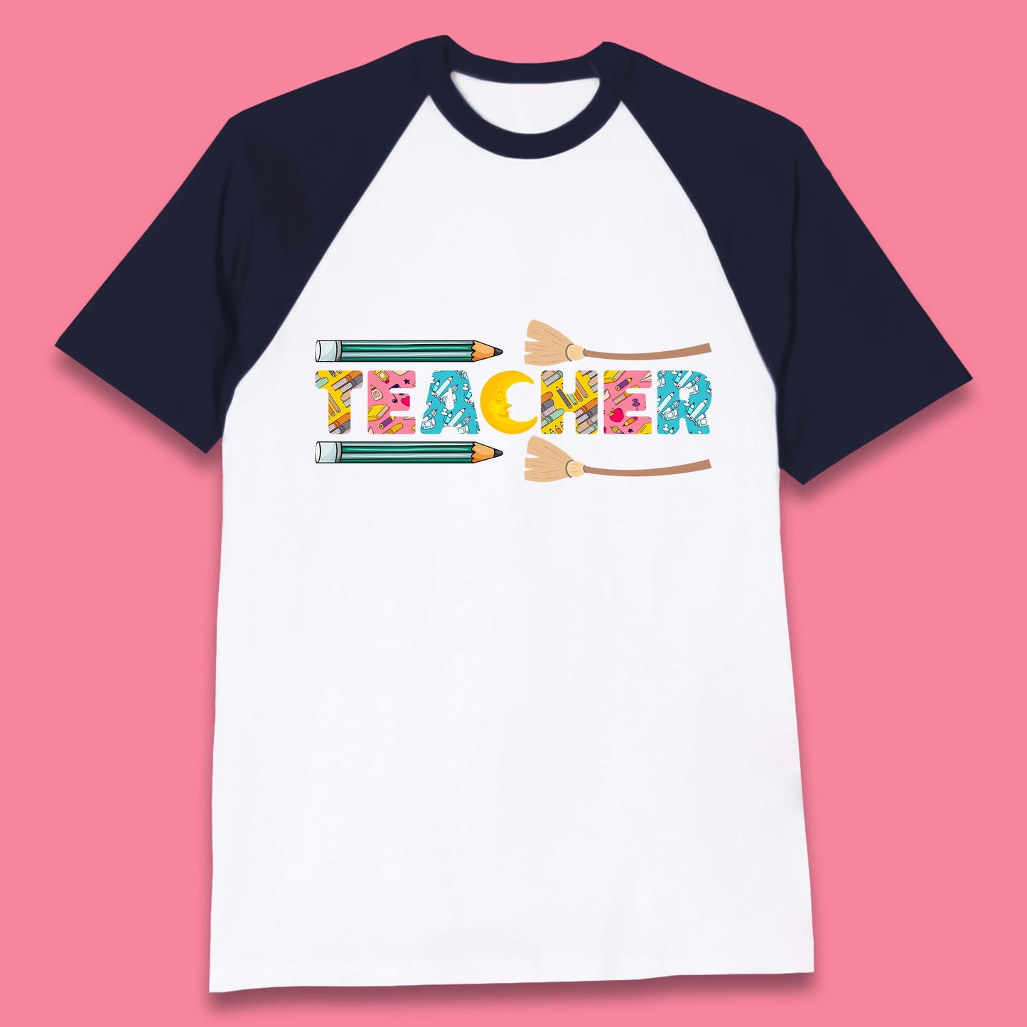 Halloween Teacher Spooky Teacher Ghost Halloween School Baseball T Shirt