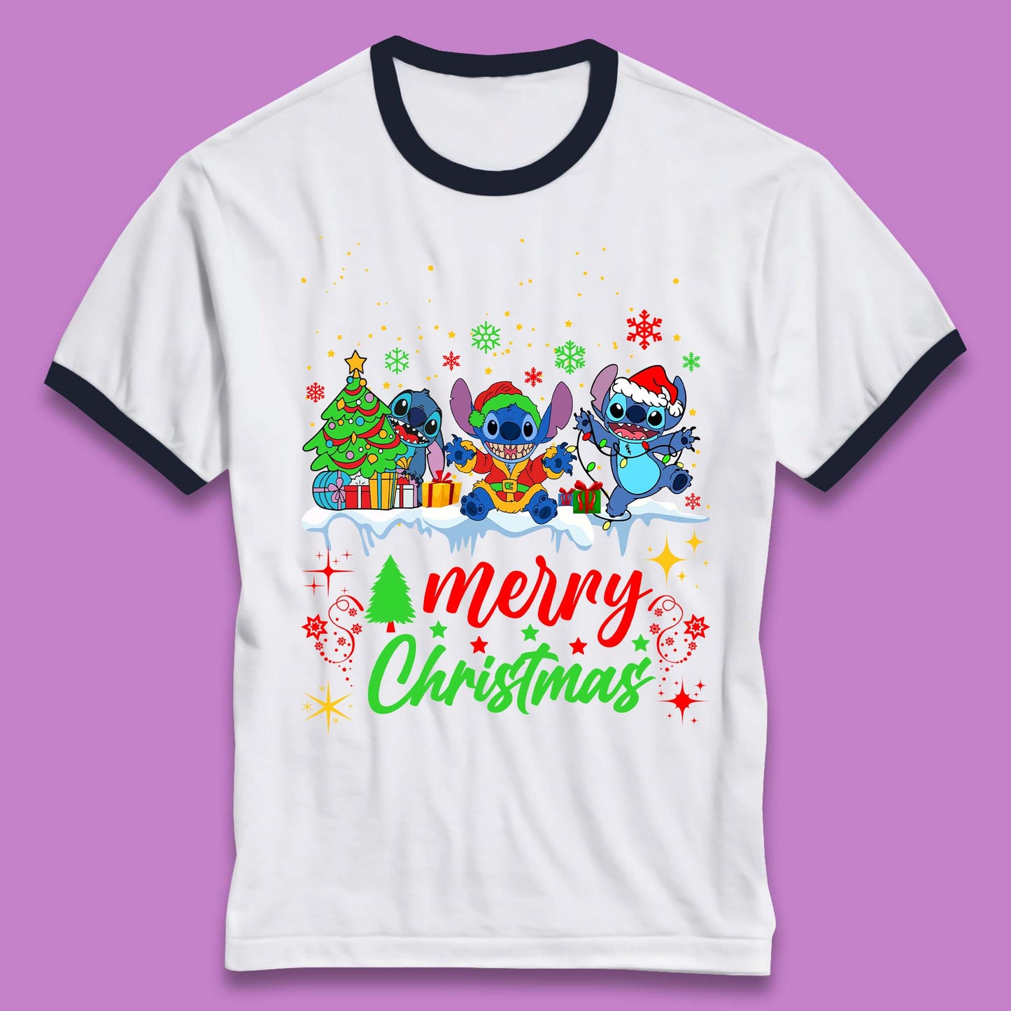 Stitch Squad Christmas Ringer T-Shirt