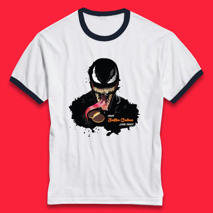 Venom Your Jaffa Cakes Look Tasty Marvel Avengers Venom Face Marvel Comics Movie Character Ringer T Shirt