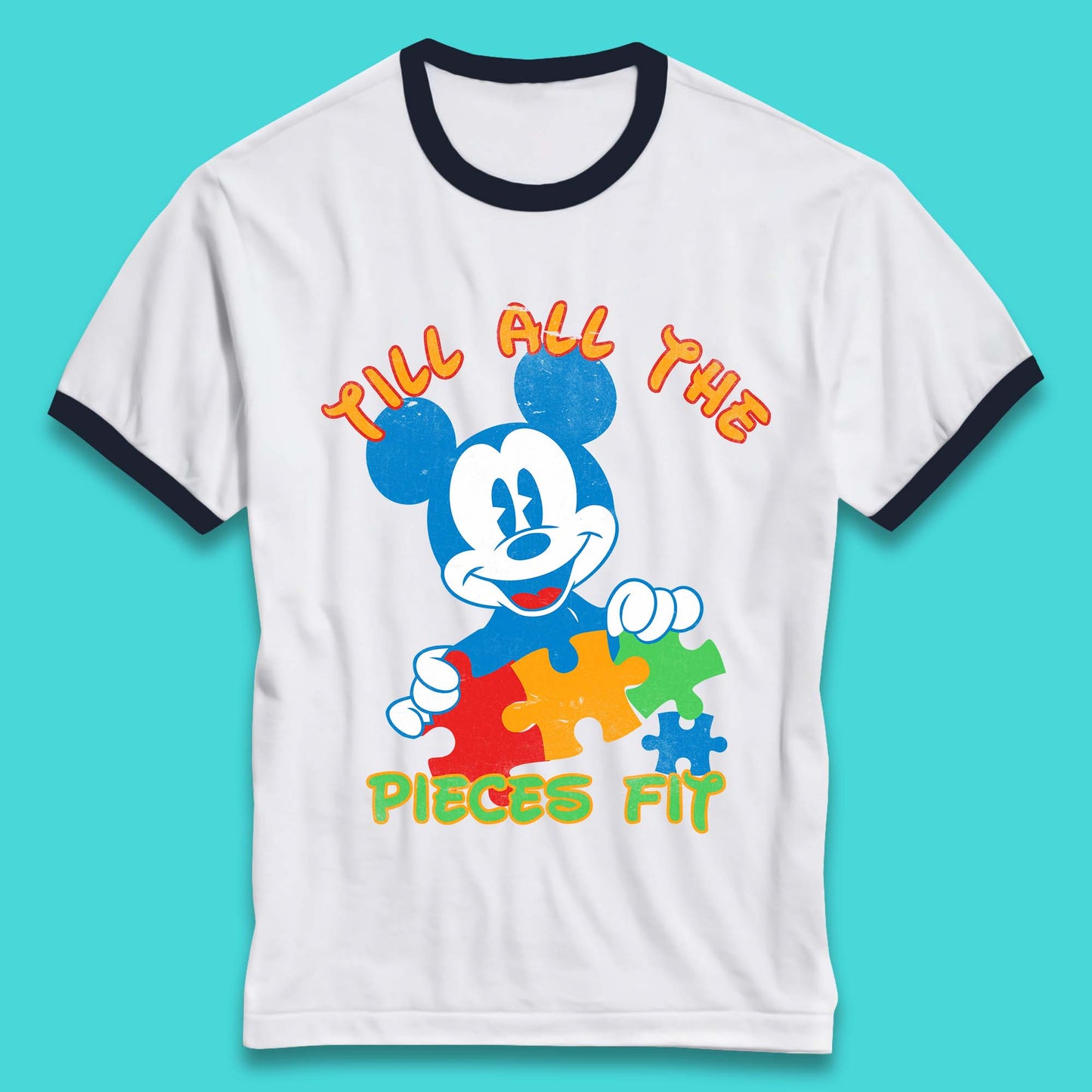 Autism Mickey Mouse Ringer T-Shirt