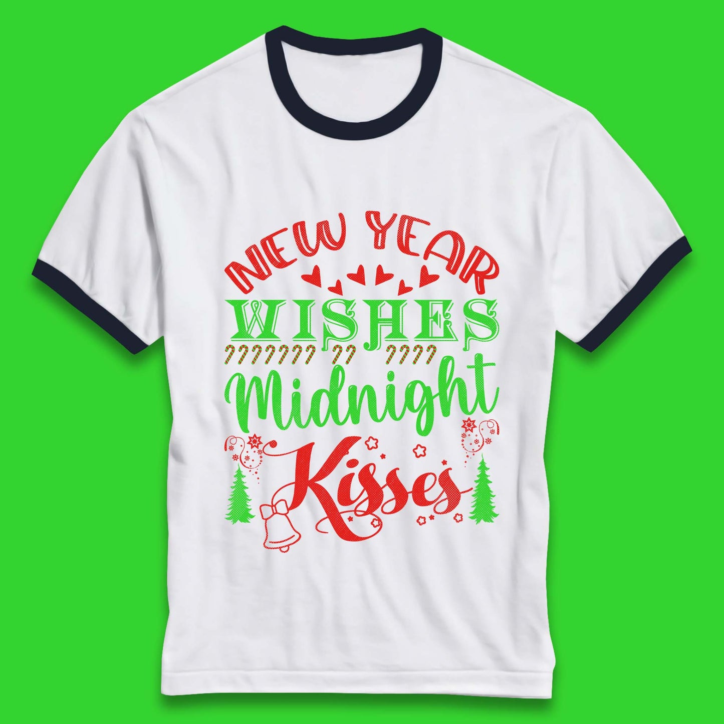 new year wishes christmas ringer t shirt