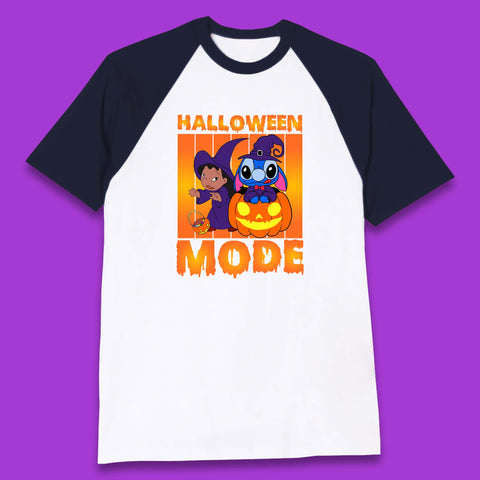 Halloween Mode Disney Lilo & Stitch Halloween Pumpkin Witch Hat Stitch Spooky Disneyland Trip Baseball T Shirt