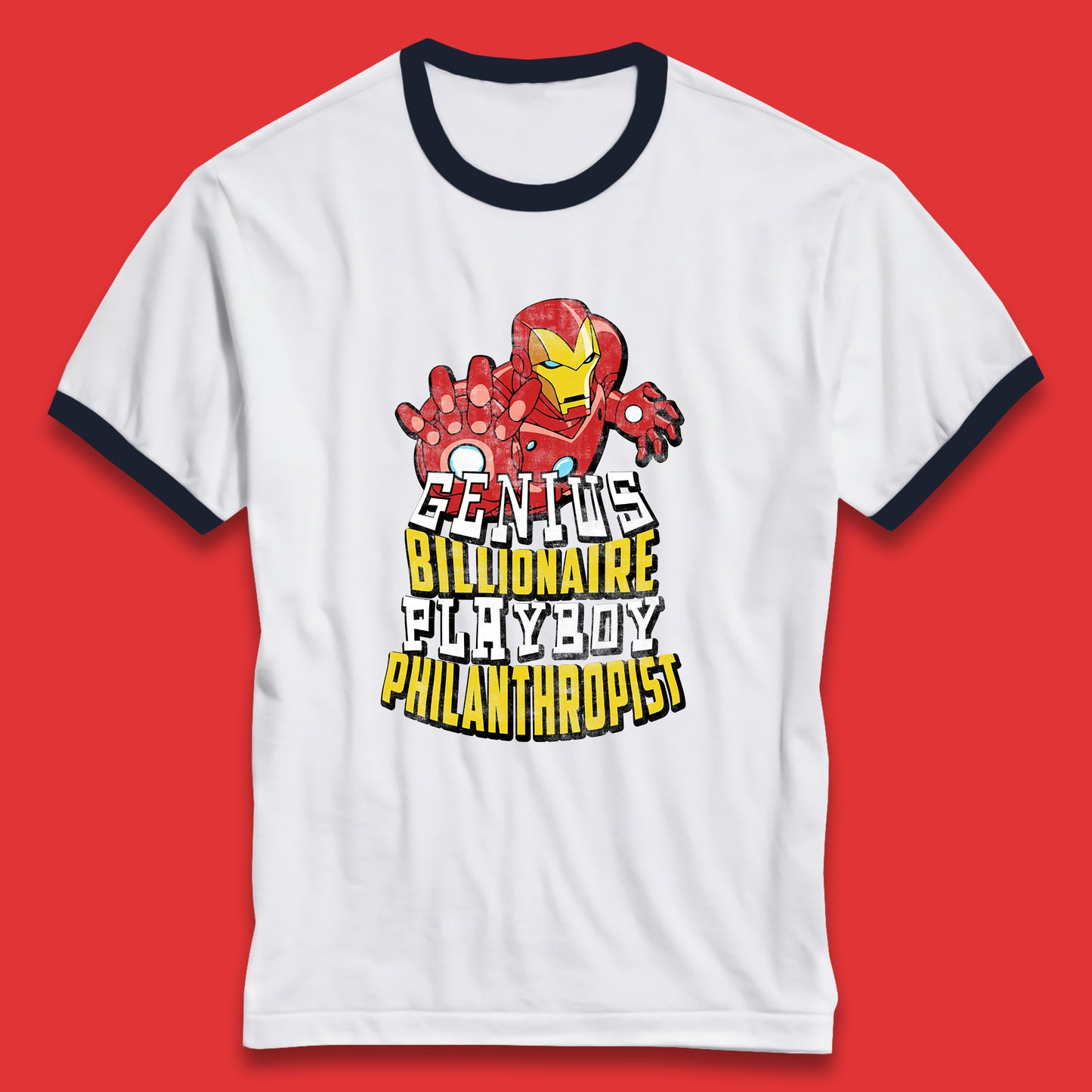 Tony Stark Quote Genius Billionaire Playboy Philanthropist Marvel Avenger Iron Man Superhero Movie Character Ringer T Shirt
