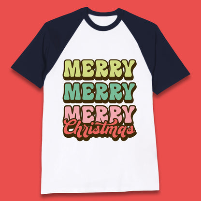 merry merry merry christmas baseball t shirt