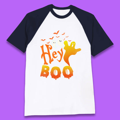 Whispers in the Moonlit Night Hey Boo Horror Scary Costume Halloween Boo Wear Baseball T Shirt