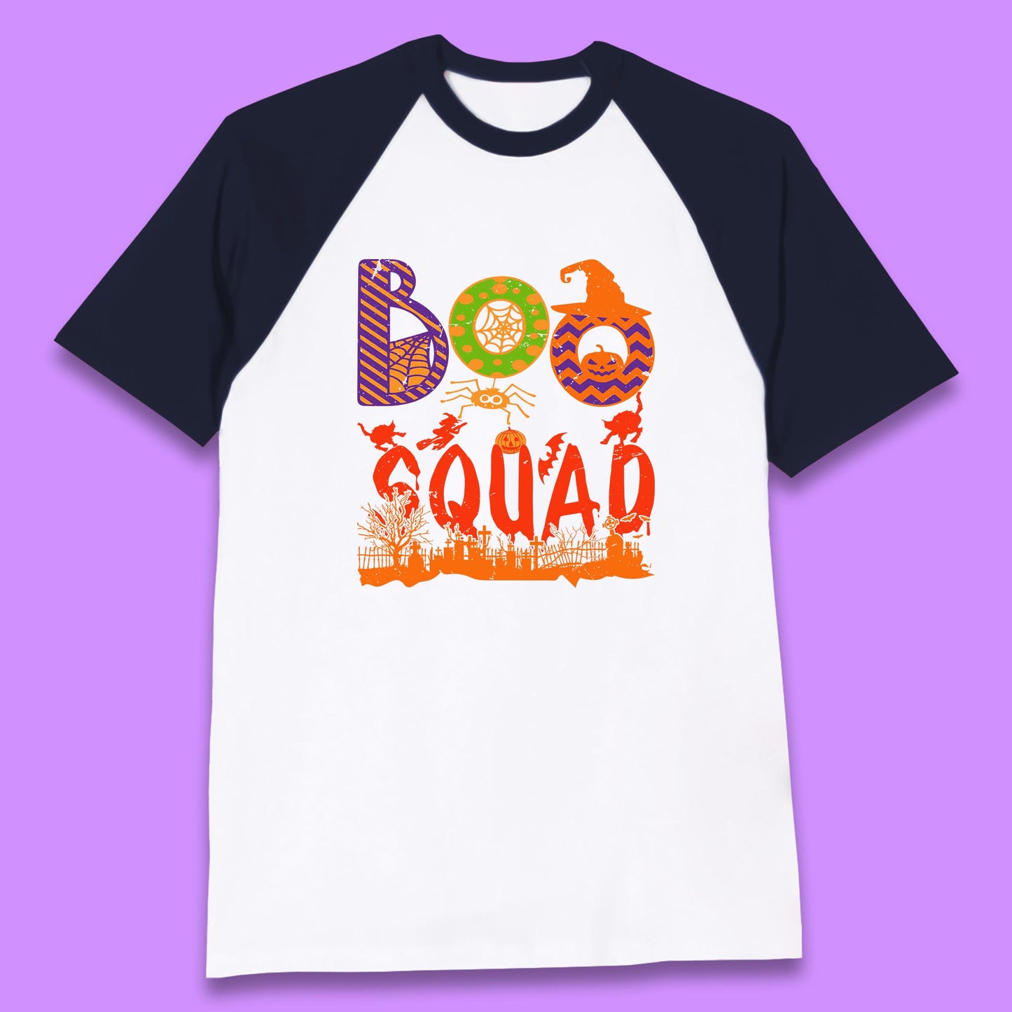 Boo Squad Halloween Matching Costume Horror Boo Crew Baseball T Shirt
