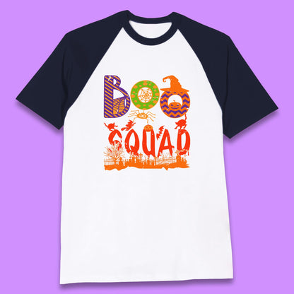 Boo Squad Halloween Matching Costume Horror Boo Crew Baseball T Shirt