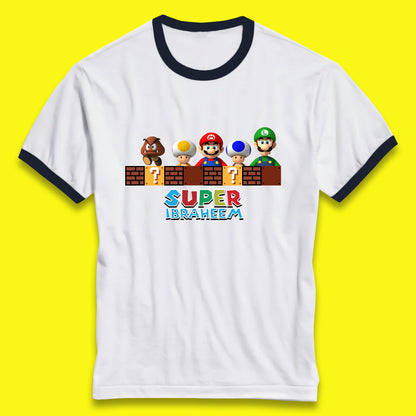 Personalised Super Mario Game Series Your Name Mario Bros Luigi Toad Mega Goomba Mario Ringer T Shirt