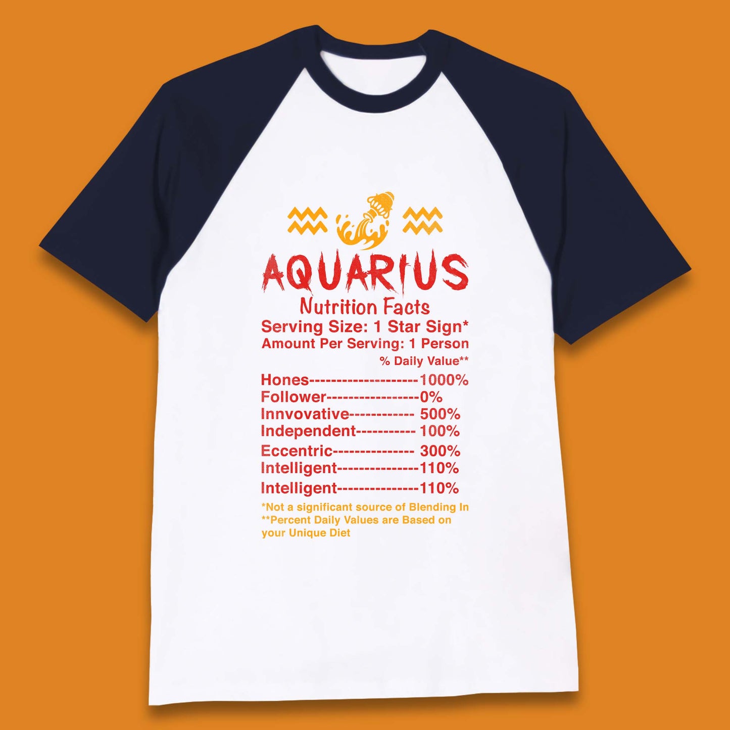 Aquarius Nutrition Facts Baseball T-Shirt