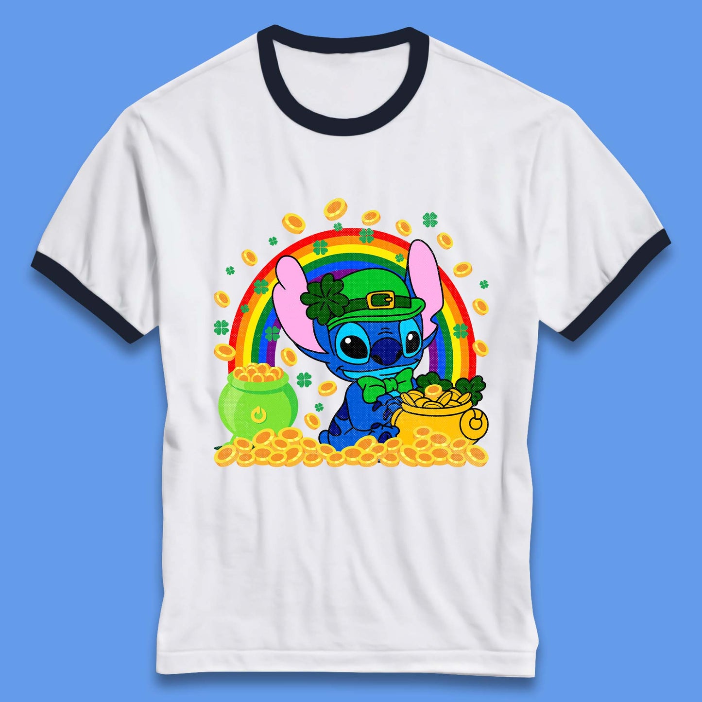 Disney Stitch St Patrick's Day Ringer T-Shirt