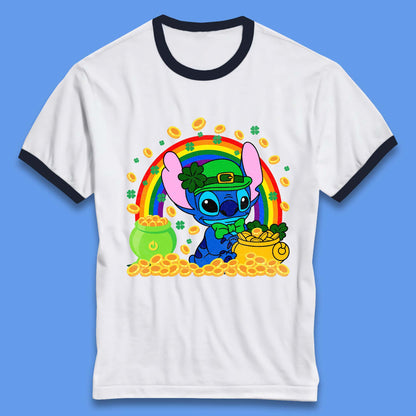 Disney Stitch St Patrick's Day Ringer T-Shirt