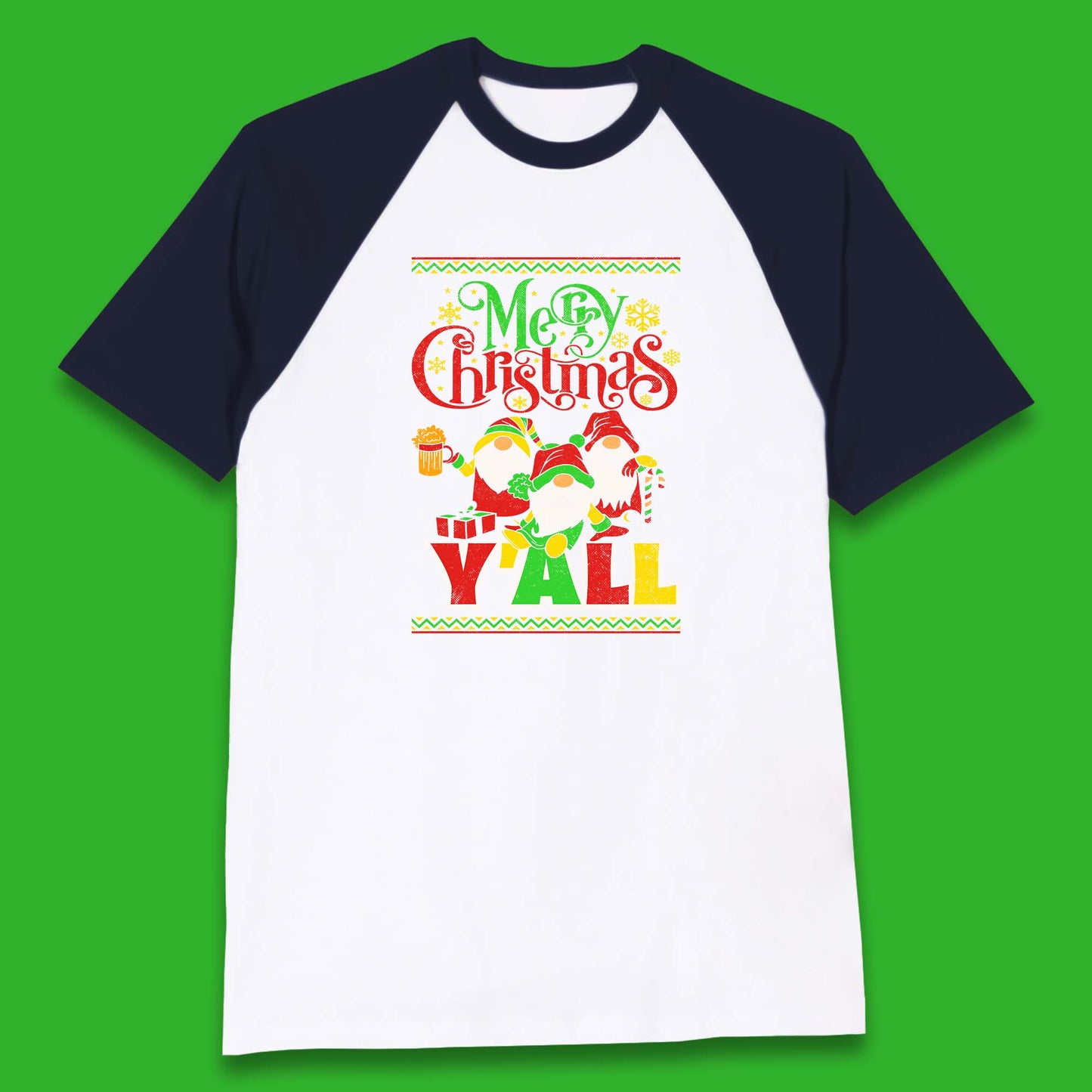gnomes christmas baseball t shirt