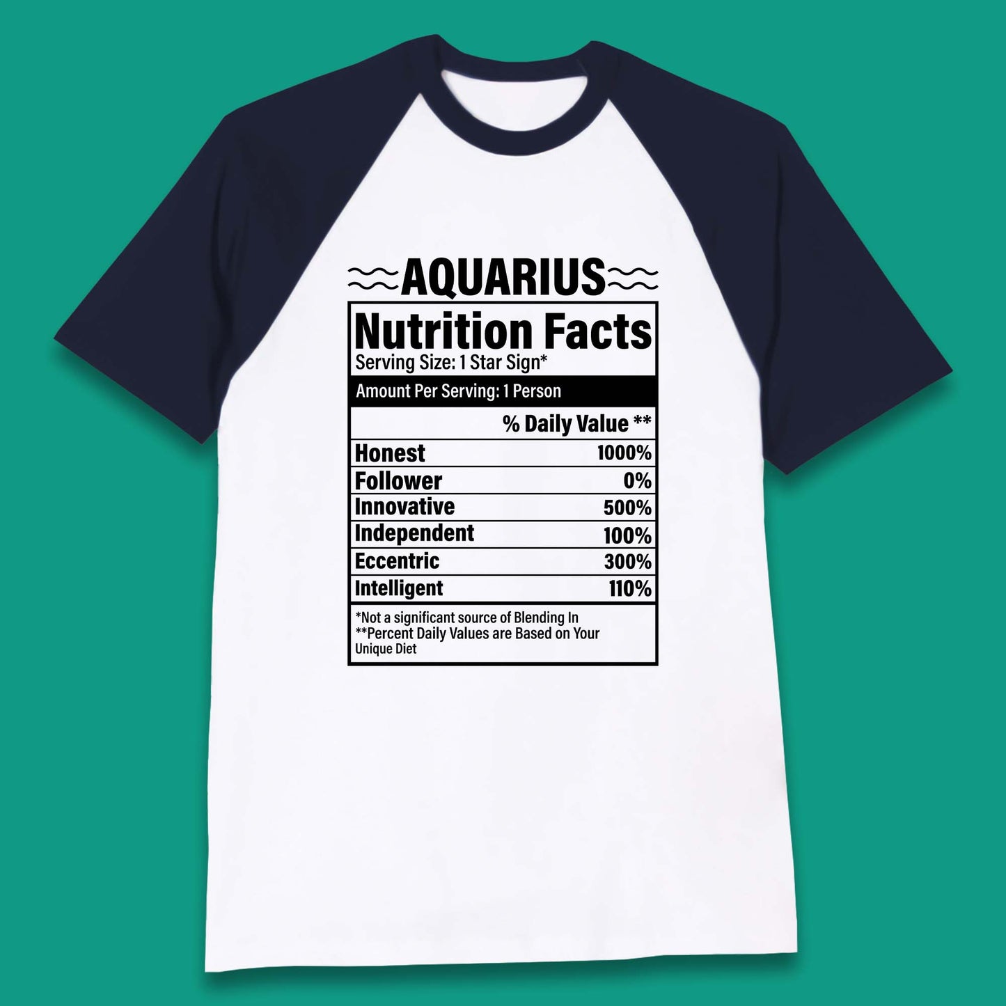 Aquarius Nutrition Facts Baseball T-Shirt