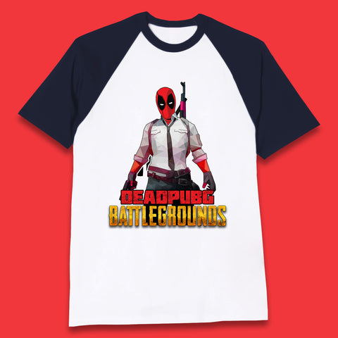 Deadpubg Battlegrounds Deadpool FPS Comic PUBG PlayerUnknown'S Battlegrounds Inspired Parody Gaming Baseball T Shirt