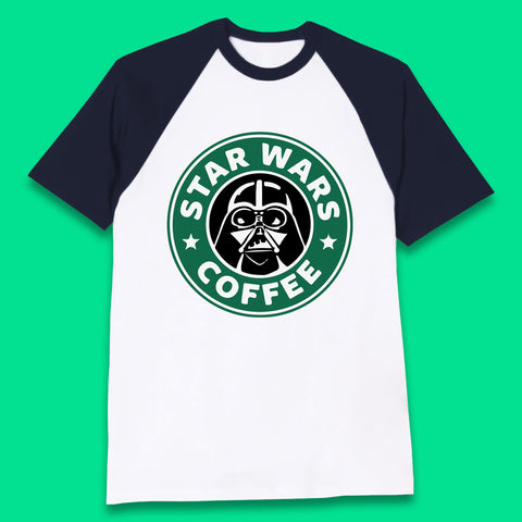 Sci-fi Action Adventure Movie Character Darth Vader Star Wars Coffee Starbucks Coffee Spoof Star Wars 46th Anniversary Baseball T Shirt