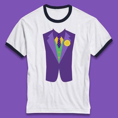 Funny Tuxedo Mardi Gras Tux Party Celebration Costume Ringer T Shirt