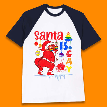 gay pride christmas baseball t shirt