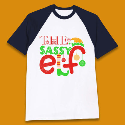 The Sassy Elf Christmas Baseball T-Shirt
