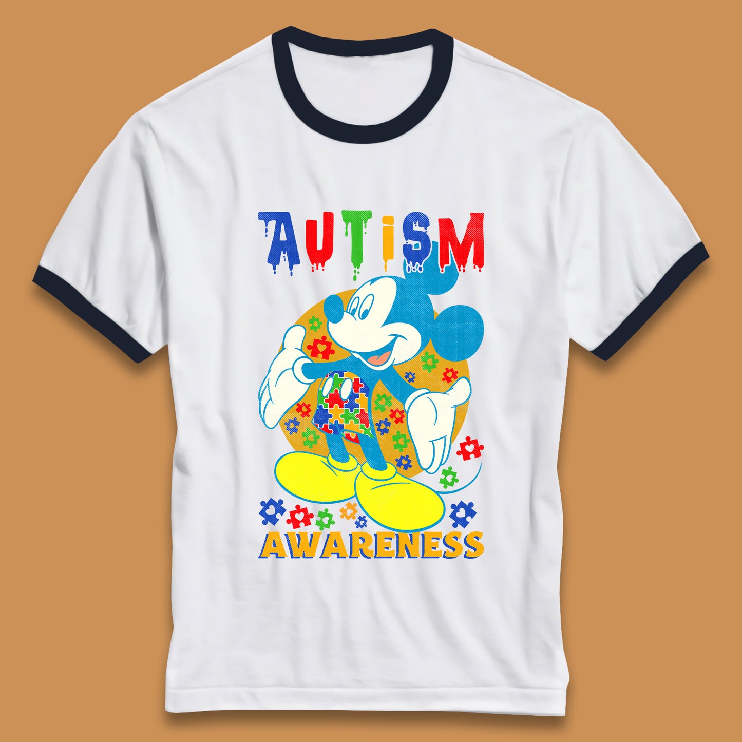 Autism Awareness Mickey Mouse Ringer T-Shirt