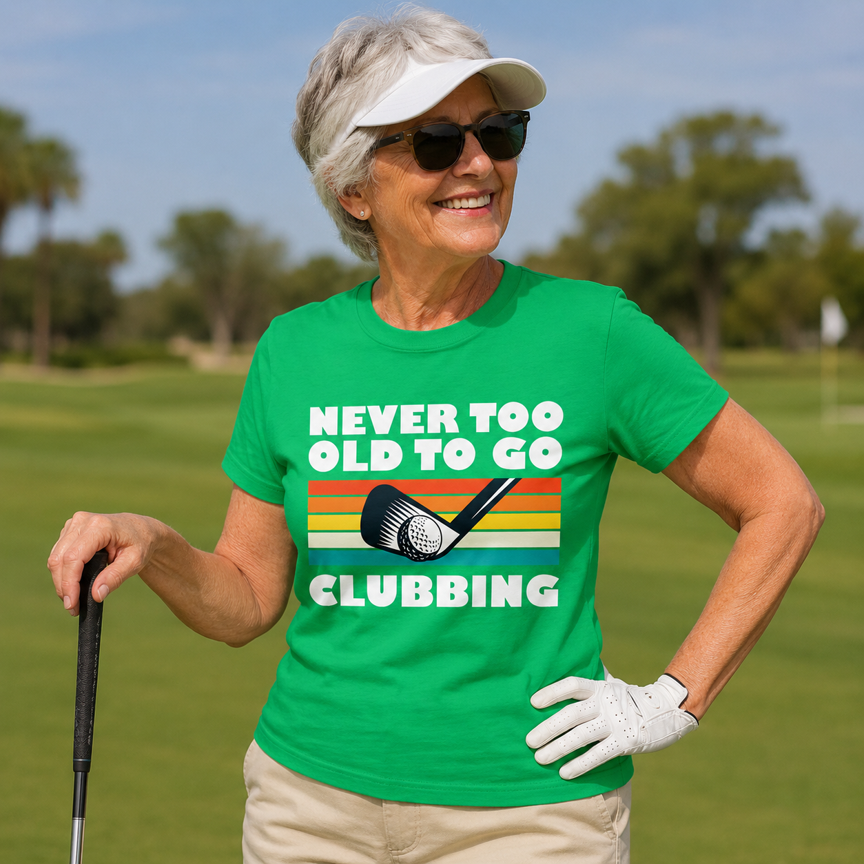 Never Too Old To Go Cubbing Golf T Shirt