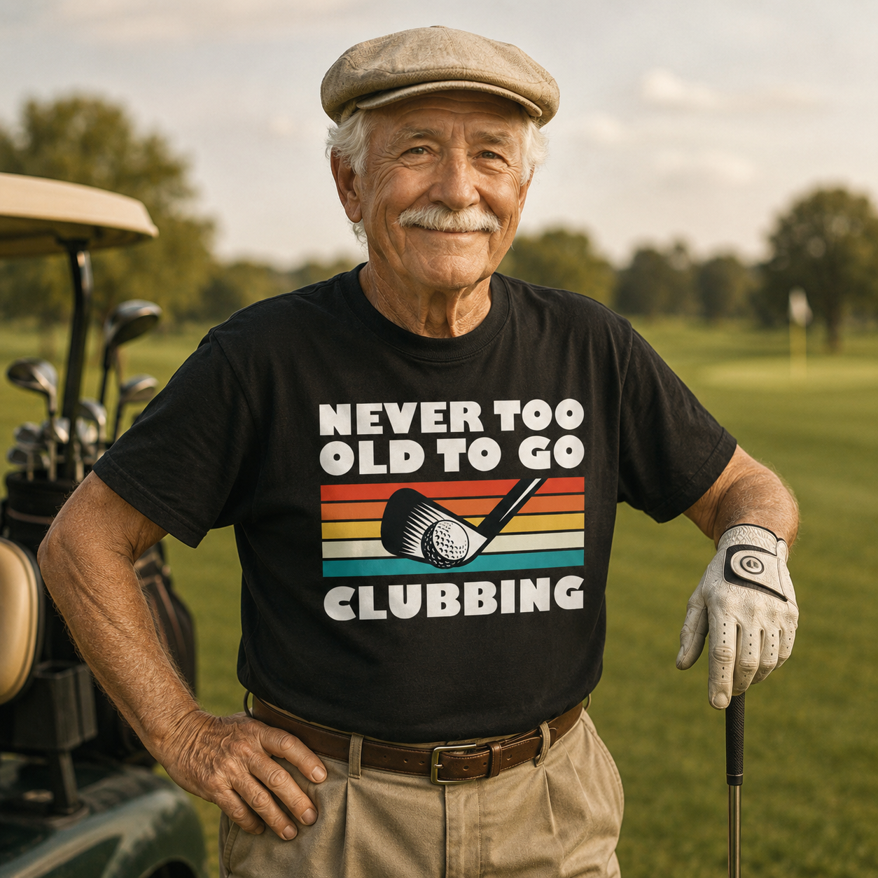 Never Too Old To Go Cubbing Golf T Shirt