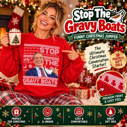 Nigel Farage Stop The Gravy Boats Christmas Jumper