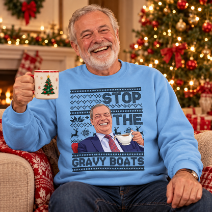 Nigel Farage Stop The Gravy Boats Christmas Jumper