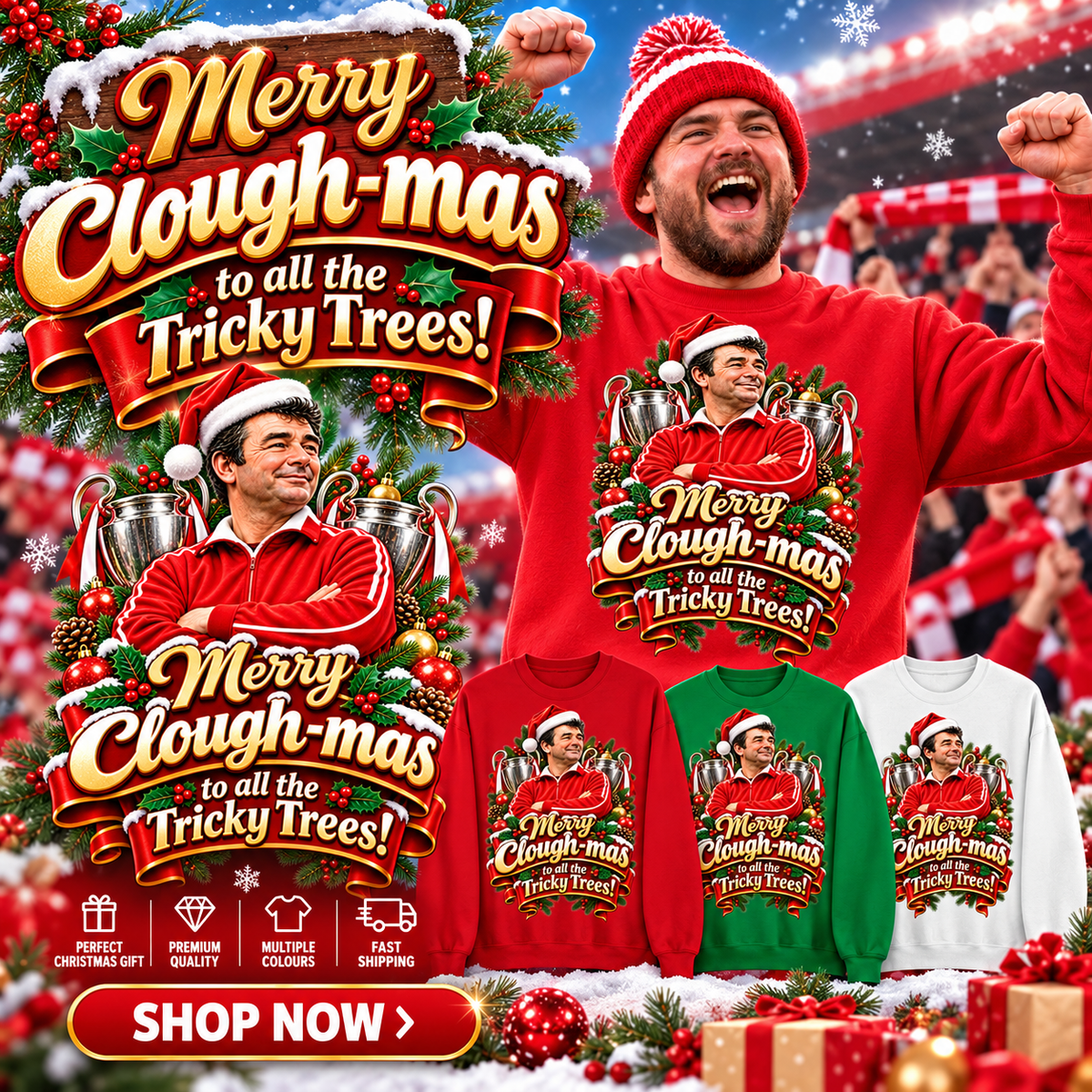 Merry Clough-mas to All The Tricky Trees Christmas Jumper