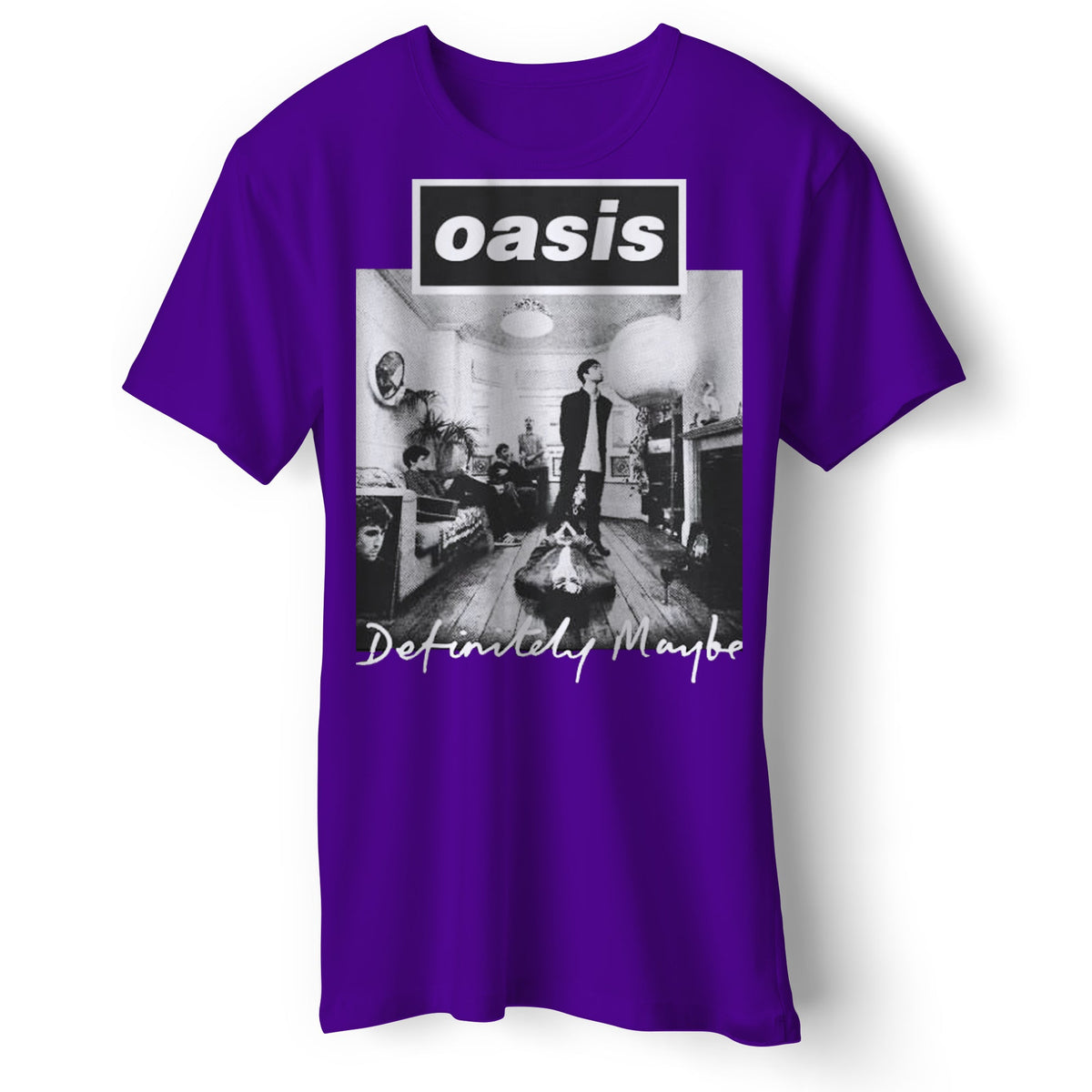 Official Oasis Definitely Maybe Promo T Shirt New Grey S M L XL XXL Official Oasis Definitely Maybe Promo T Shirt New Grey S M L XL XXL