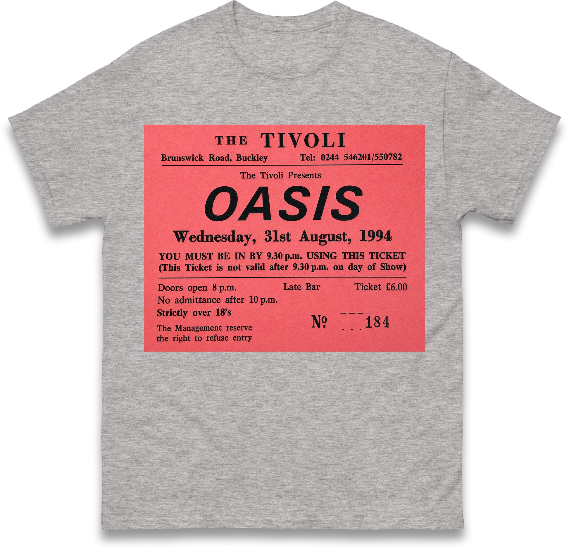 Oasis Tivoli Ticket T Shirt
