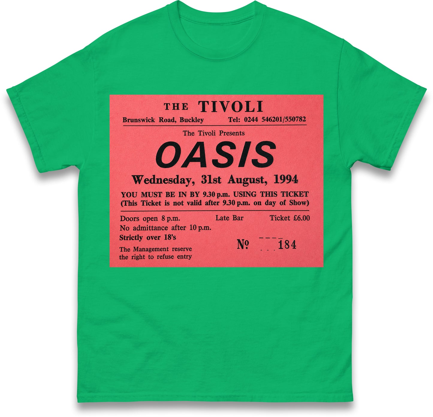 Oasis Tivoli Ticket T Shirt