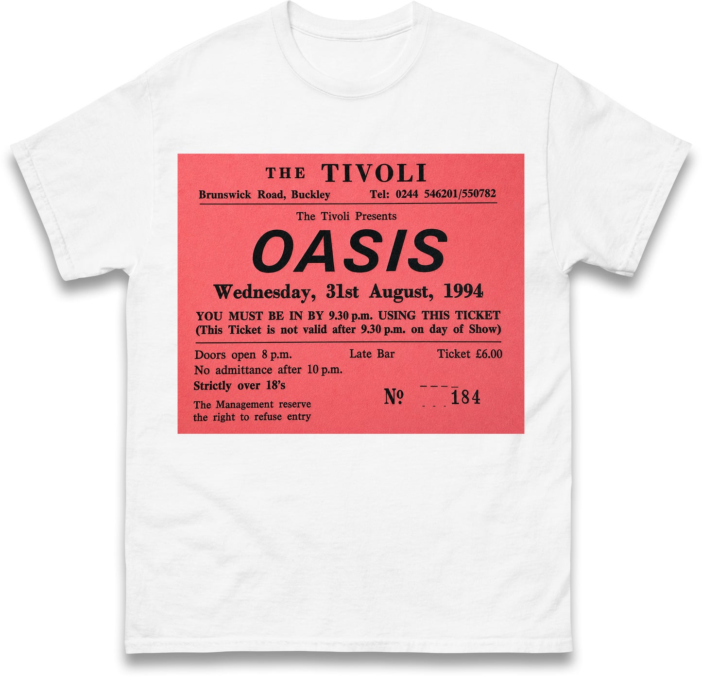 Oasis Tivoli Ticket T Shirt