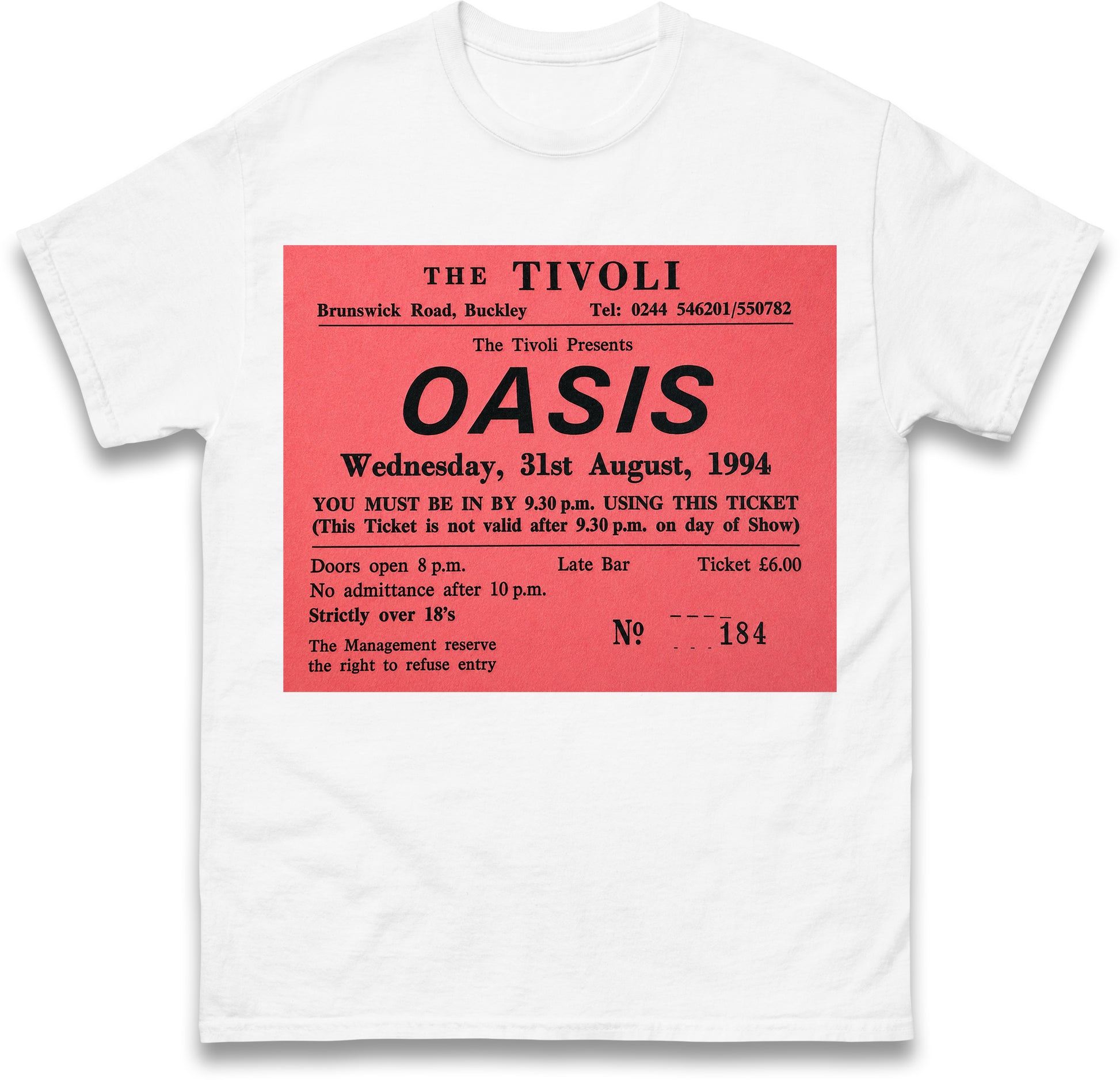 Oasis Tivoli Ticket T Shirt