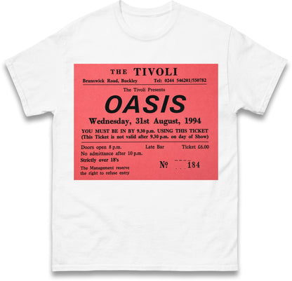 Oasis Tivoli Ticket T Shirt