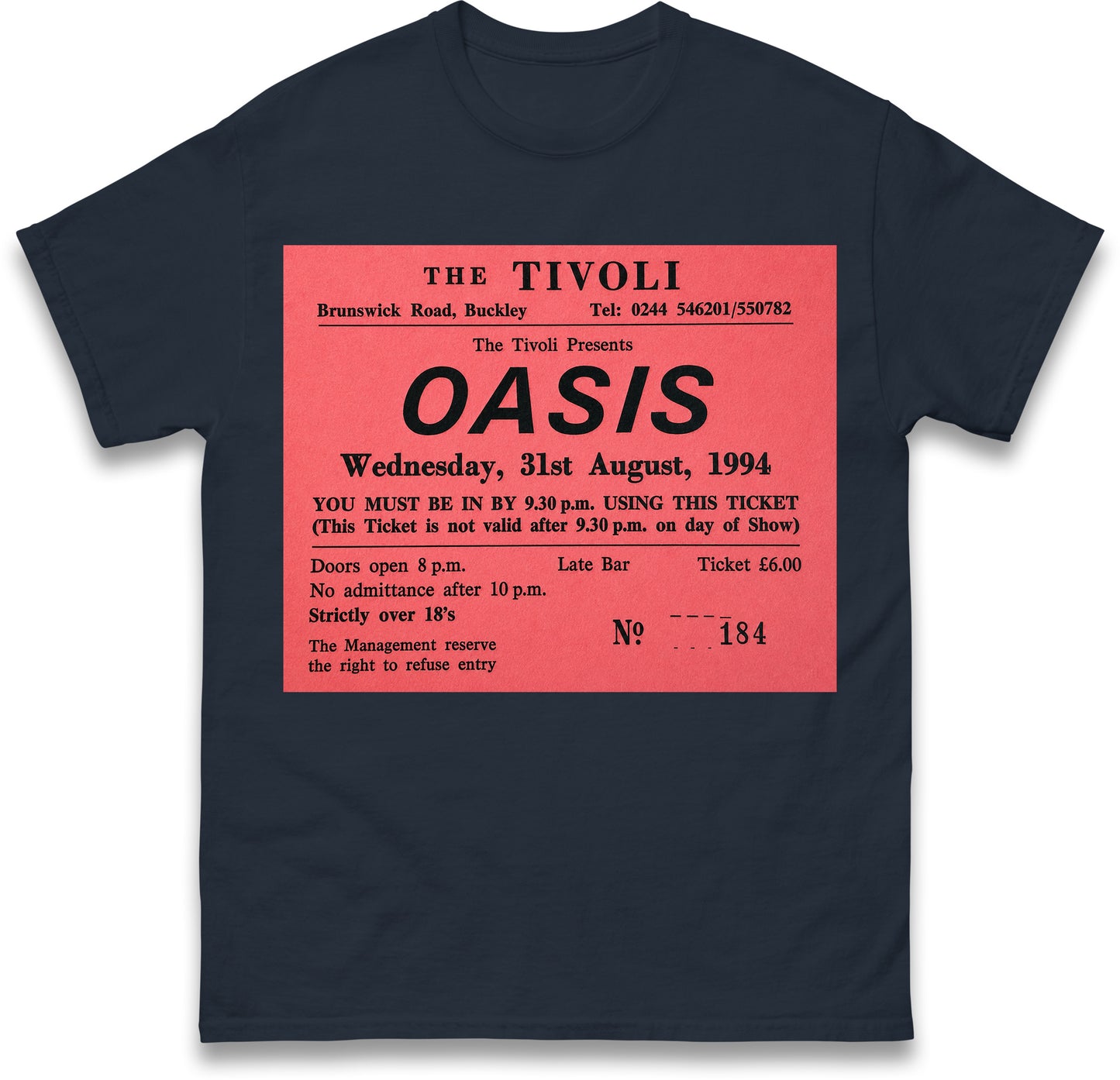 Oasis Tivoli Ticket T Shirt