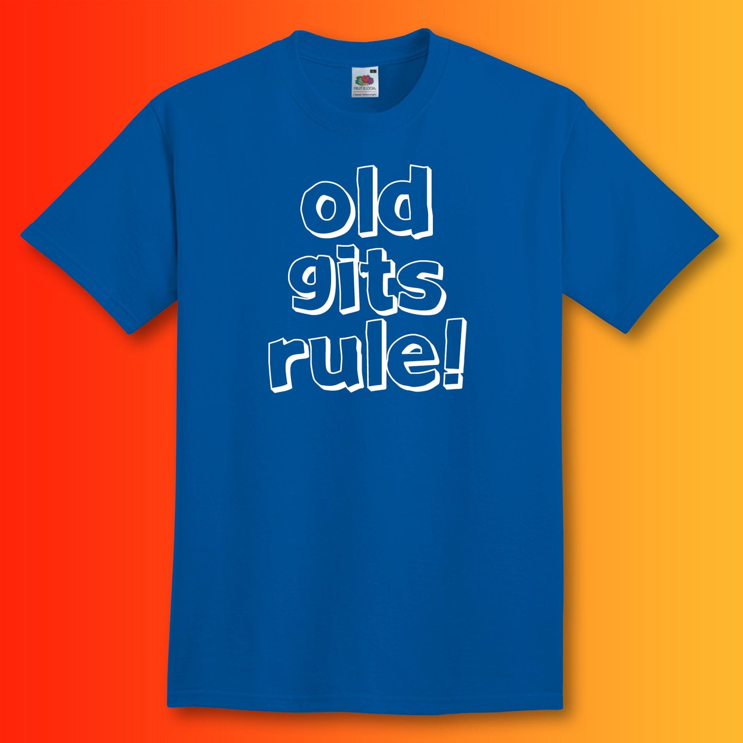 Old Gits Rule Unisex T-Shirt with Bold Design Royal Blue
