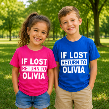 Personalised If Lost Return To Name Shirt Custom Name Shirt Matching Family Shirt Vacation Gift Shirt