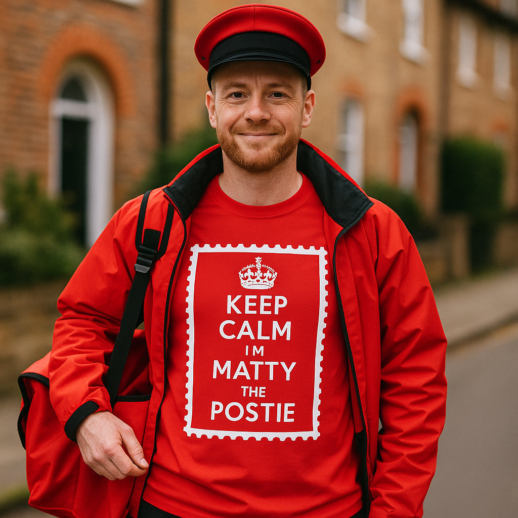 Personalised Keep Calm I'm The Postie Unisex T Shirt with any Name