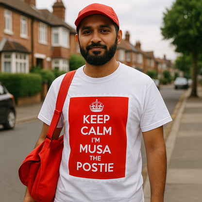 Personalised Keep Calm I'm The Postie Unisex T Shirt with any Name