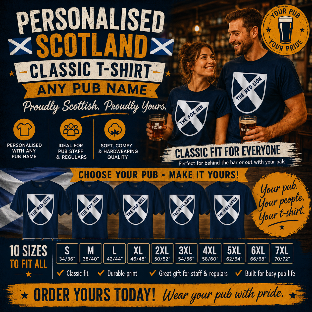 Personalised Pub Scotland Shirt 